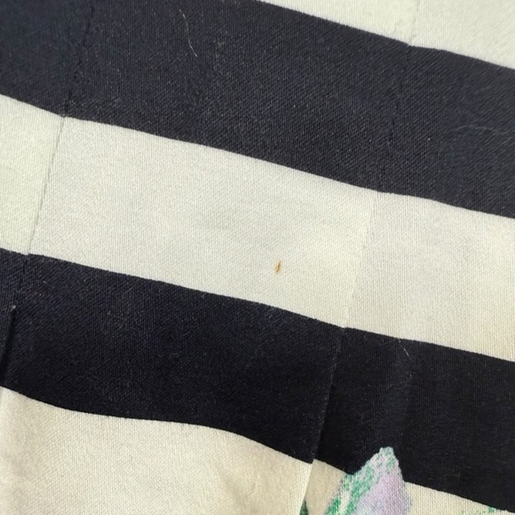 Talbots Striped Floral Pleated Midi Skirt Size 10 Old Money Feminine Modest - Picture 11 of 12